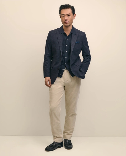 Slim Fit Cotton Wide-Wale Corduroy Pants - Oatmeal