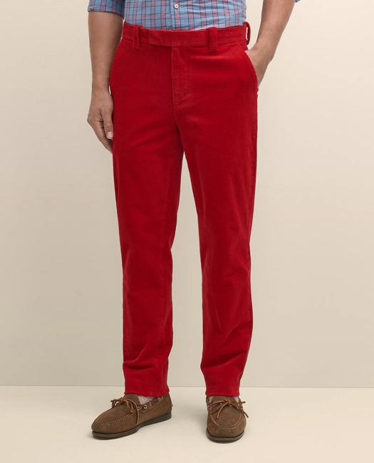 Slim Fit Cotton Wide-Wale Corduroy Pants