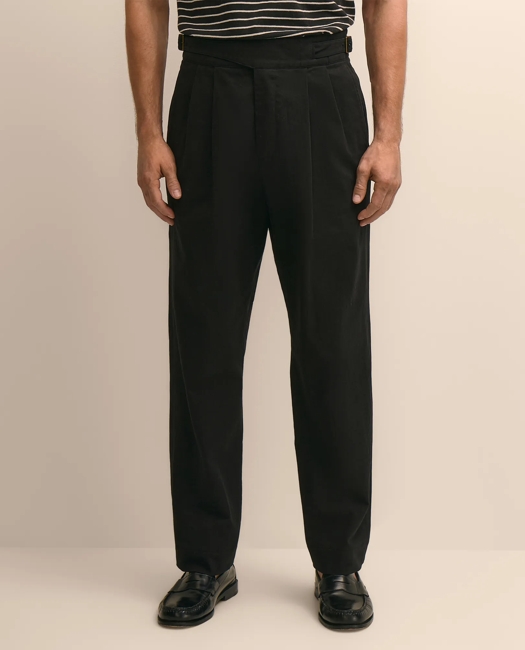 Cotton Herringbone Gurkha Pants - Black