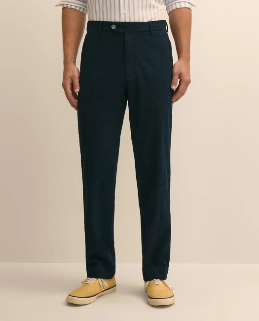 Washed Cotton Seersucker Pants