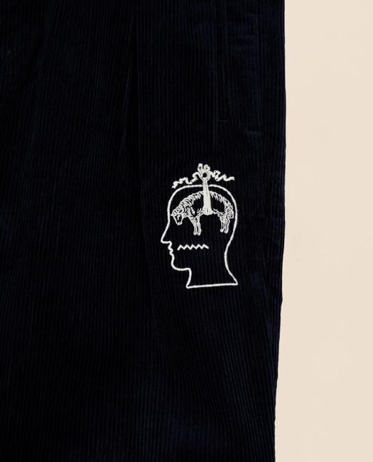 x Brain Dead Cotton Corduroy Embroidered Emblem Suit Pants