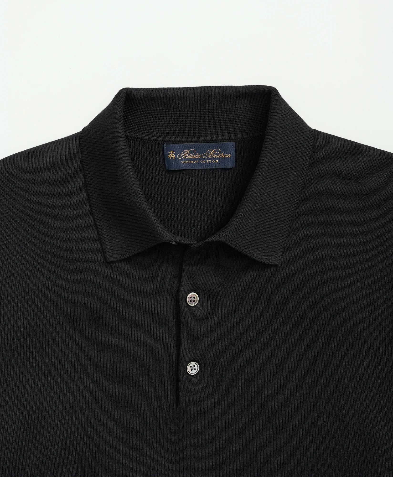 Supima Cotton Short-Sleeve Polo Sweater