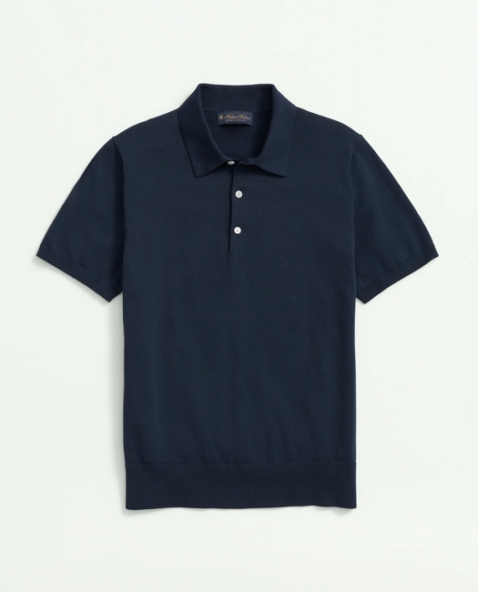 Supima Cotton Short-Sleeve Polo Sweater