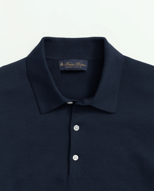 Supima Cotton Short-Sleeve Polo Sweater