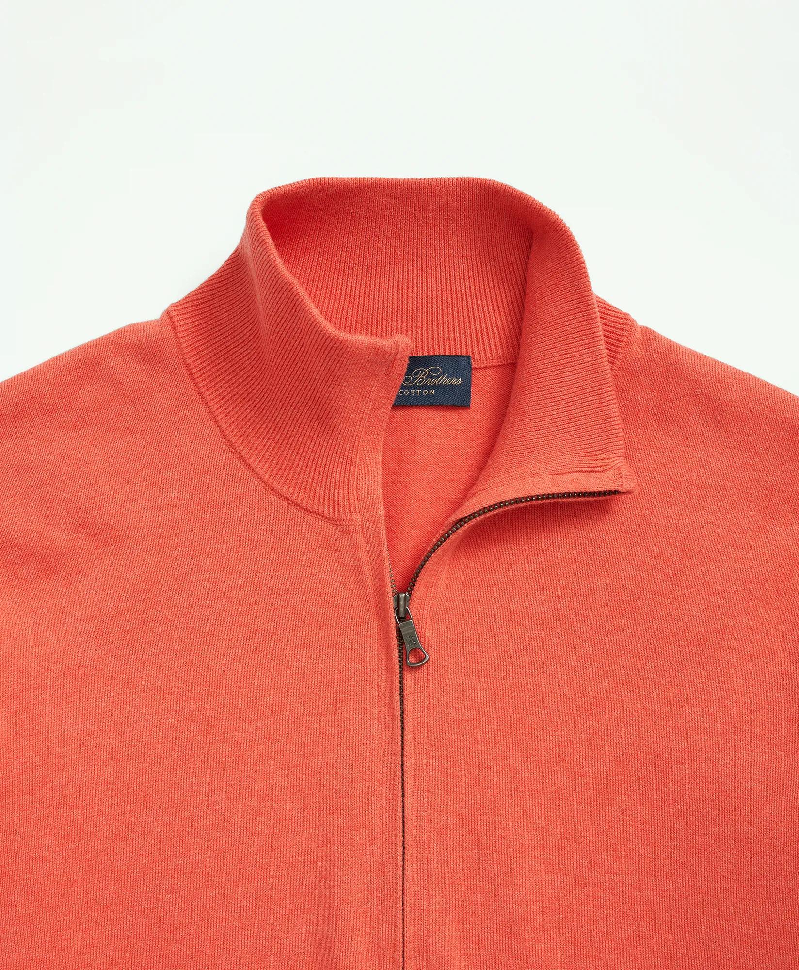 Supima Cotton Half-Zip Sweater - Bright Orange