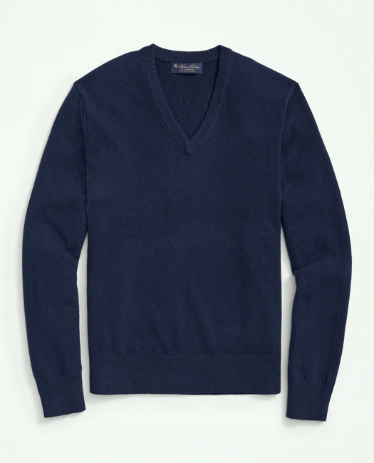 3-Ply Cashmere V-Neck Sweater - British Blue
