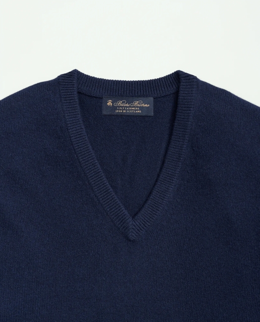 3-Ply Cashmere V-Neck Sweater - British Blue