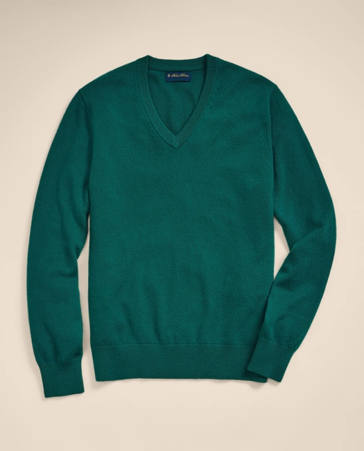 3-Ply Cashmere V-Neck Sweater - Green