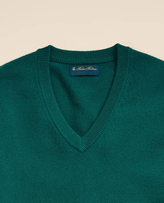 3-Ply Cashmere V-Neck Sweater - Green