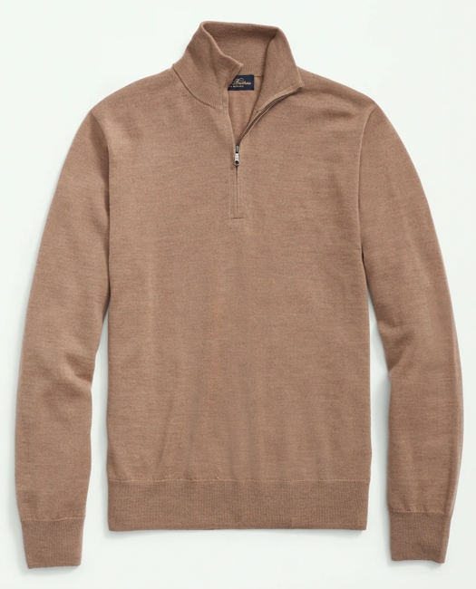 Ultimate Merino Wool Quarter-Zip Sweater - Camel