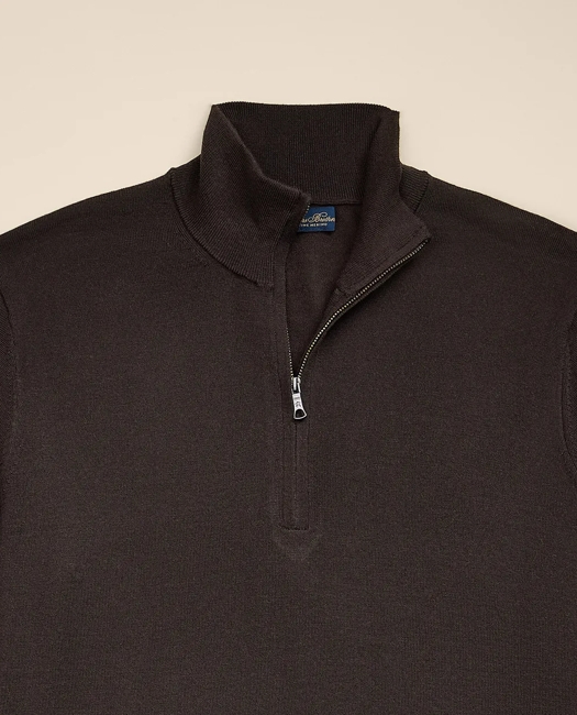 Ultimate Merino Wool Quarter-Zip Sweater - Dark Brown