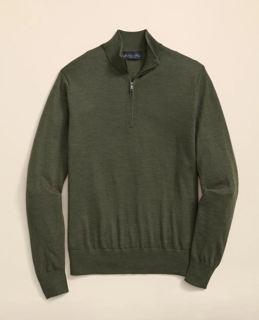 Ultimate Merino Wool Quarter-Zip Sweater - Dark Green