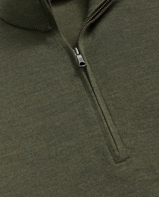 Ultimate Merino Wool Quarter-Zip Sweater - Dark Green
