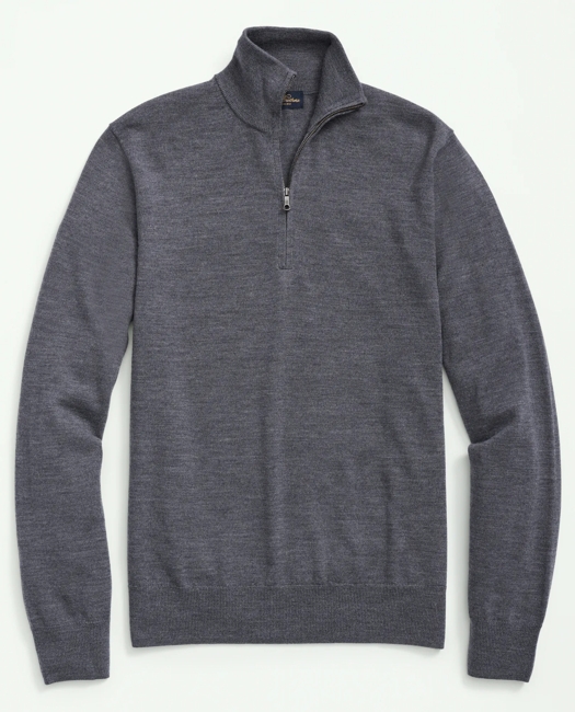 Ultimate Merino Wool Quarter-Zip Sweater - Grey Heather