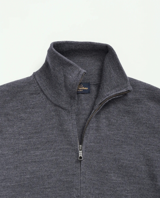 Ultimate Merino Wool Quarter-Zip Sweater - Grey Heather