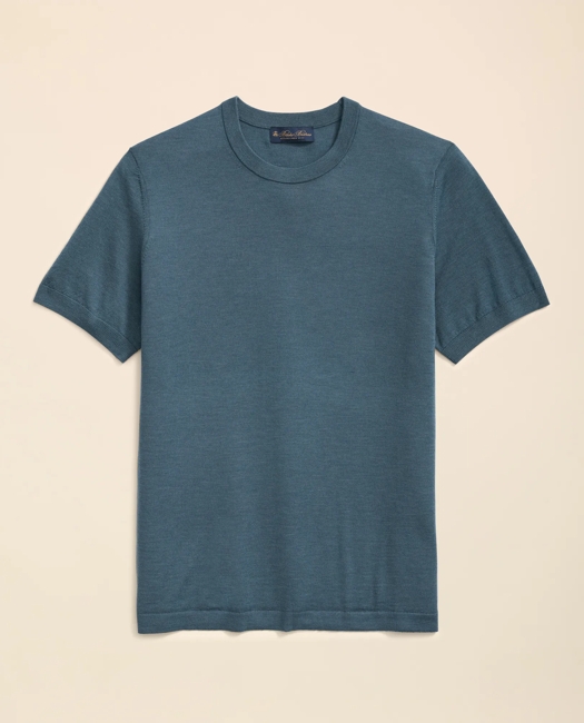 Lightweight Luxe All-Season Sweater, Short Sleeve Crewneck Shirt - Dark Teal