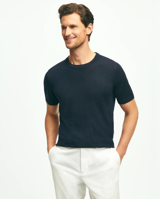 Lightweight Luxe All-Season Sweater, Short Sleeve Crewneck Shirt