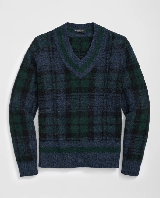 Tennis Sweater in Black Watch Brushed Wool