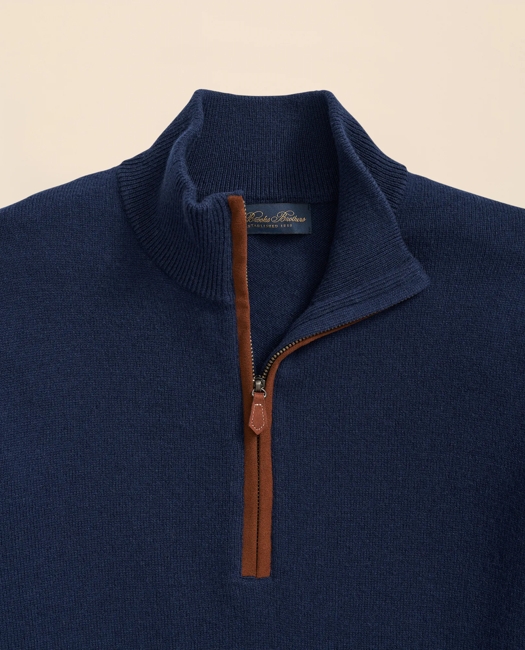3-Ply Cashmere Quarter-Zip Sweater - British Blue
