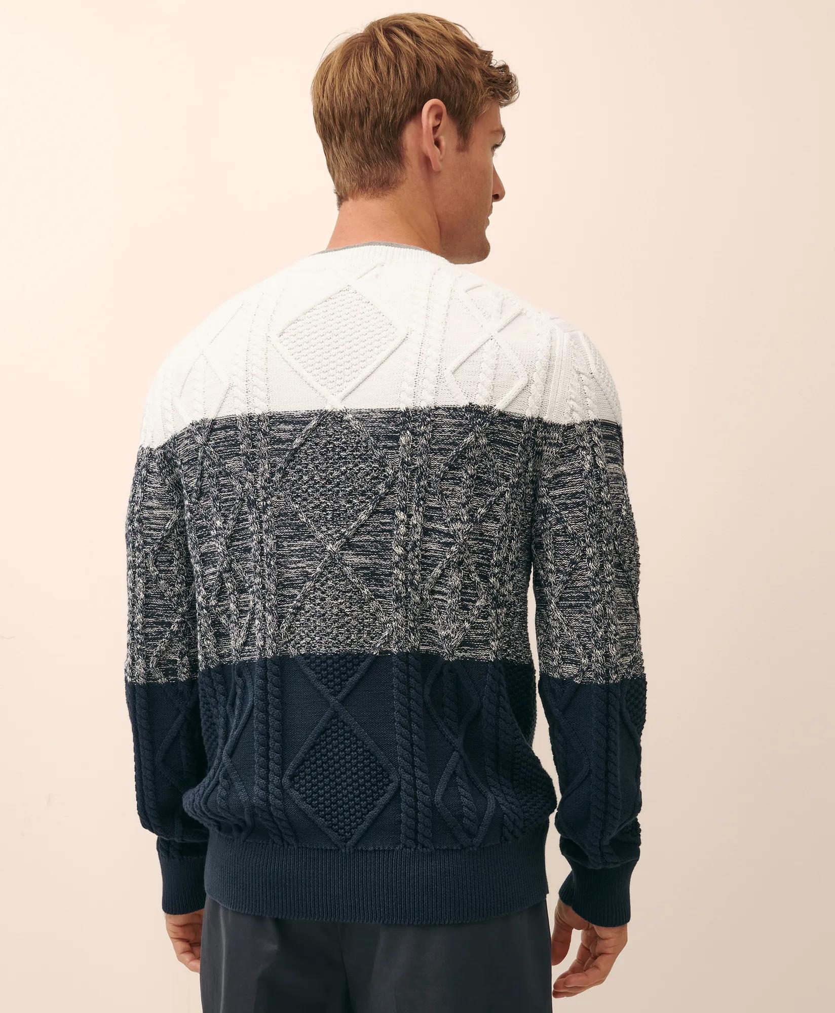 Supima Cotton Cable Colorblock Sweater