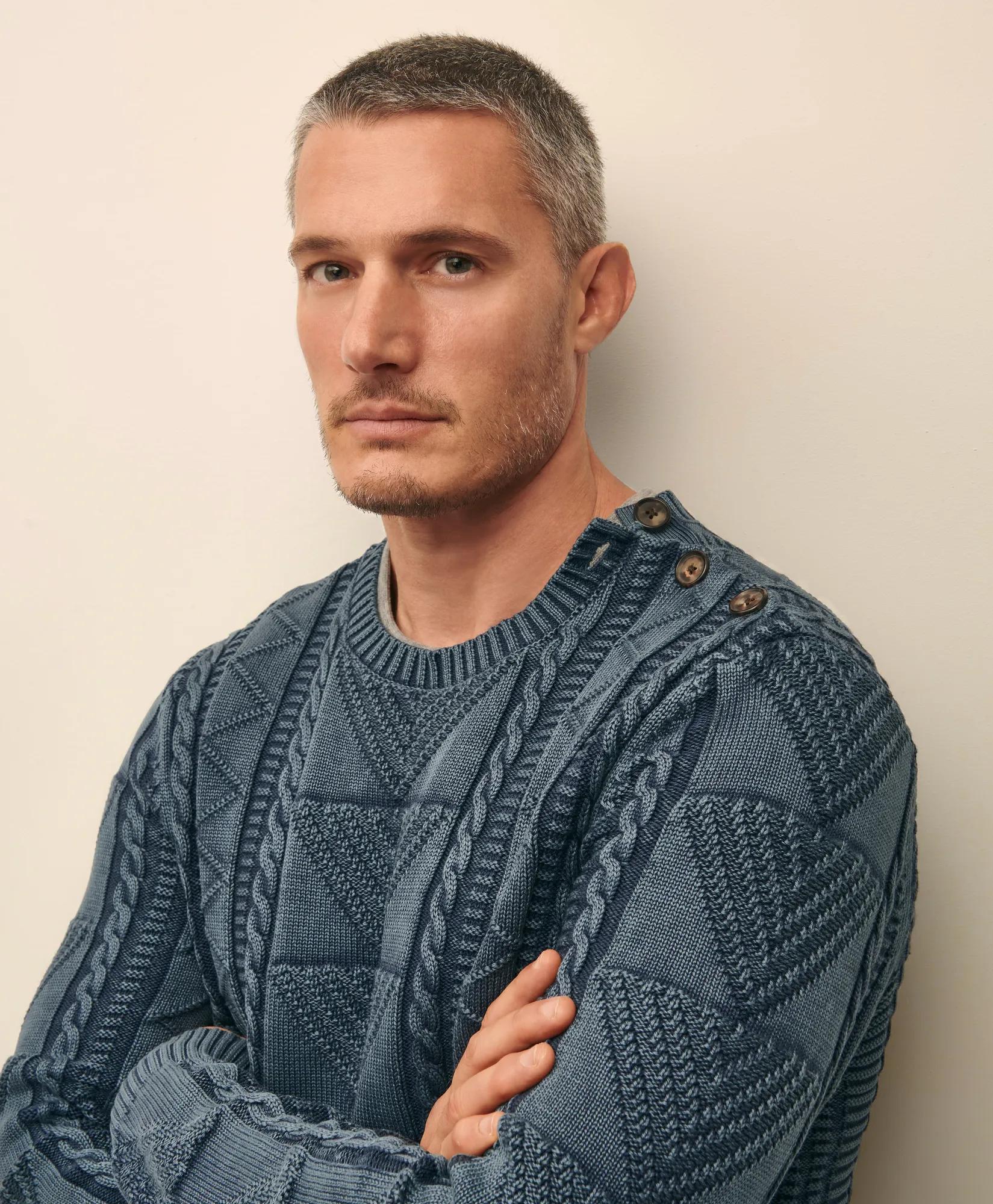 Supima Cotton Gansey Knit Crewneck Sweater