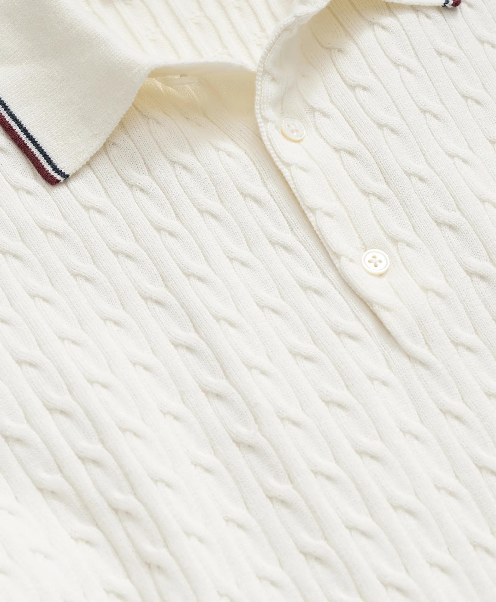 Cable Knit Archive Tennis Polo in Supima Cotton