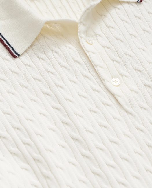 Cable Knit Archive Tennis Polo in Supima Cotton Shirt