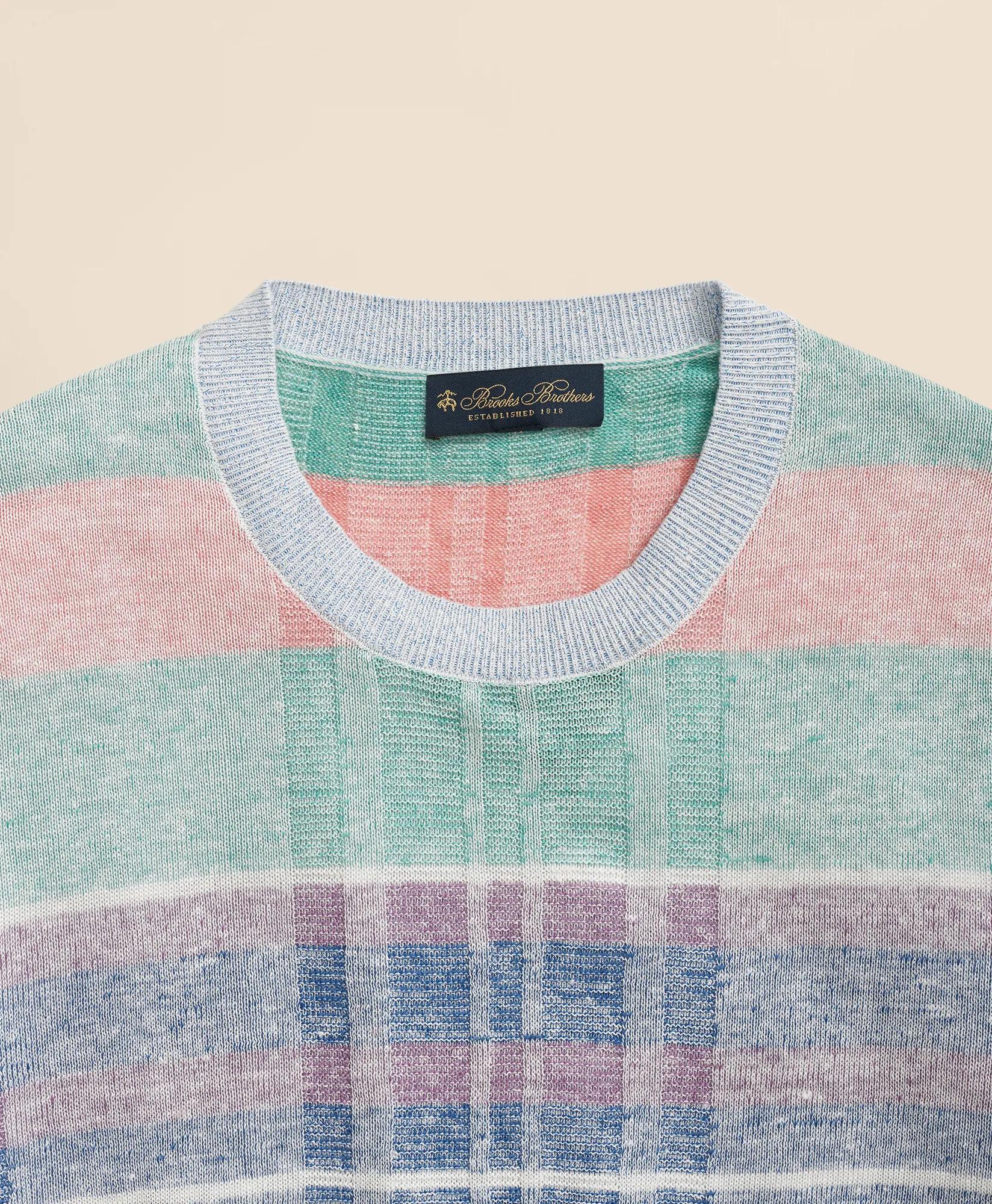 Madras Pattern Sweater in Linen