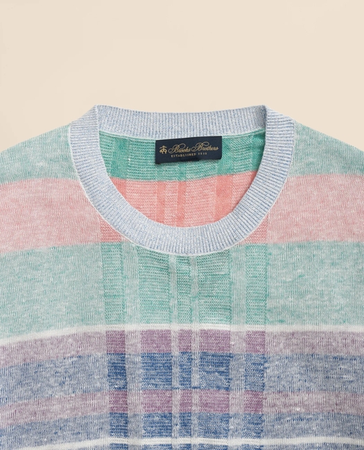Madras Pattern Sweater in Linen
