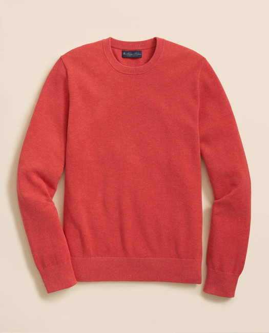 Supima Cotton Pique Crewneck Sweater