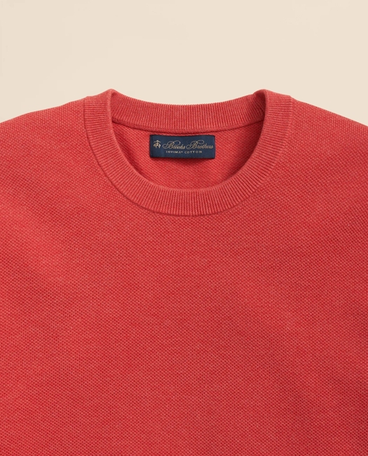 Supima Cotton Pique Crewneck Sweater