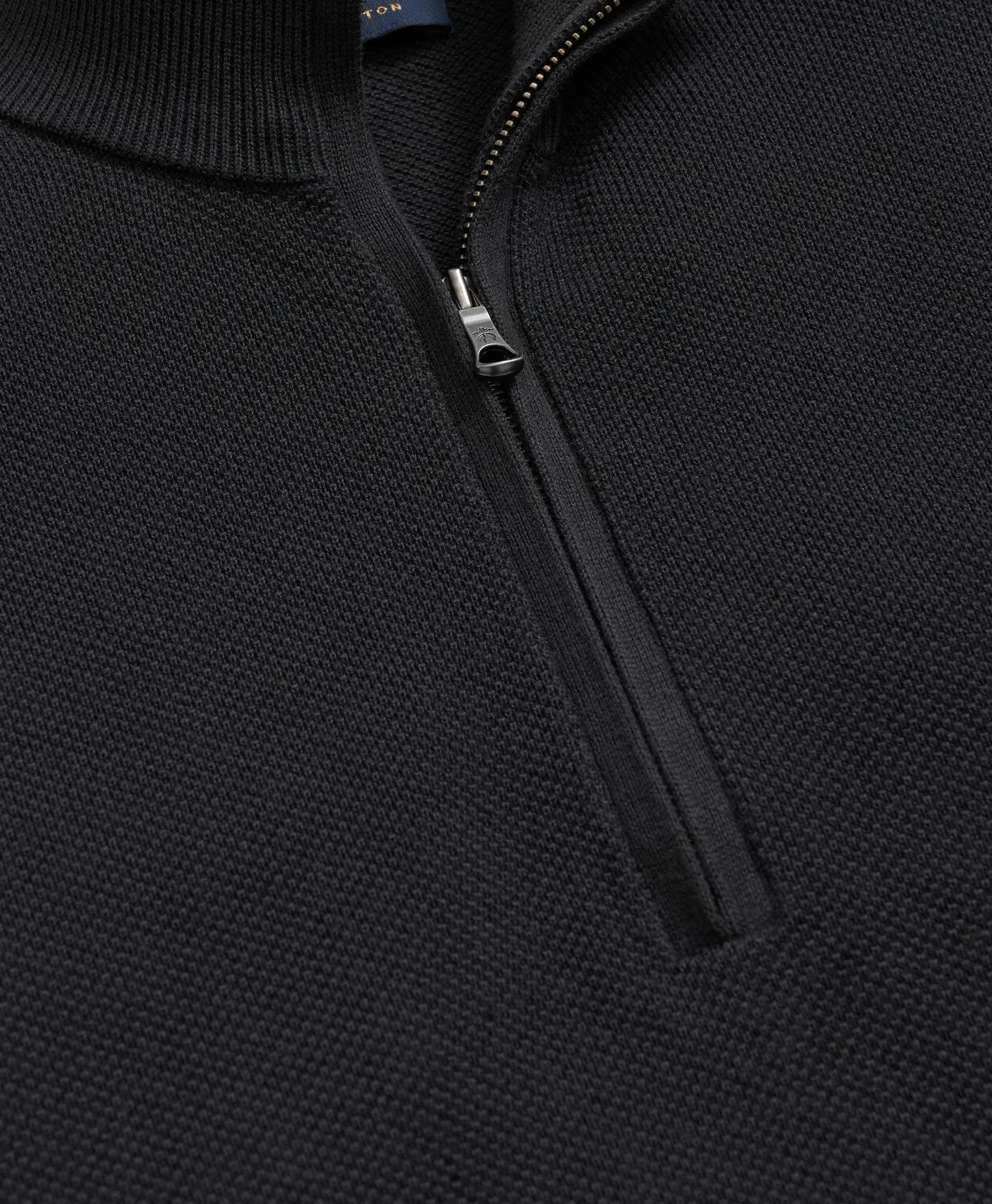 Supima Cotton Pique Half-Zip Sweater