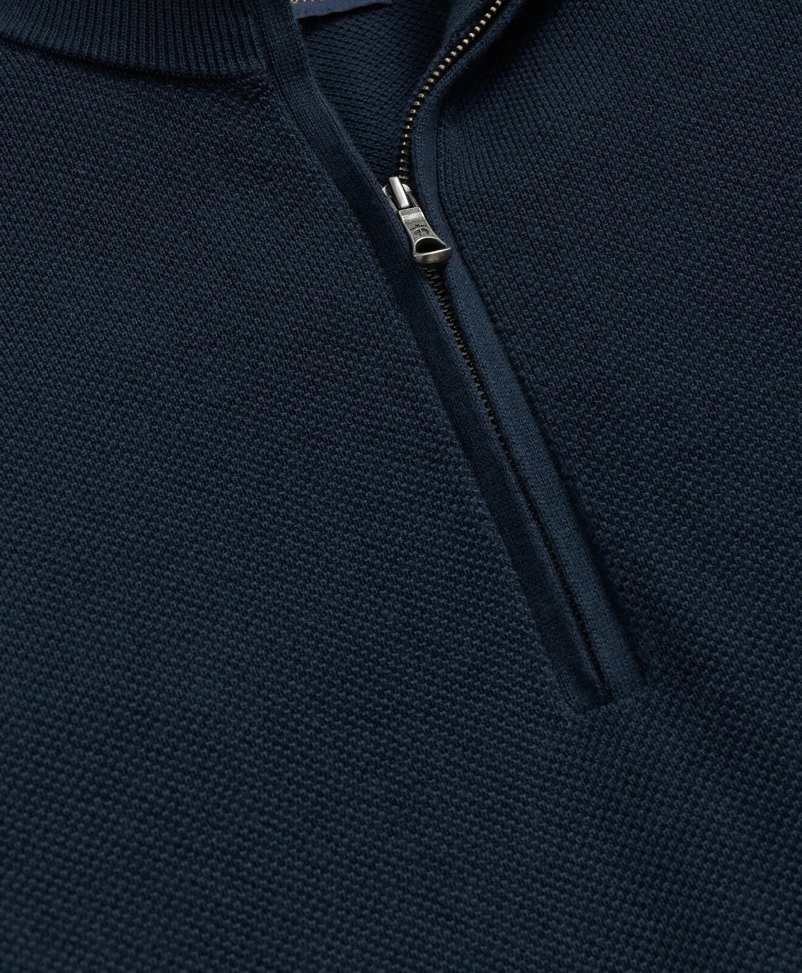 Supima Cotton Pique Half-Zip Sweater