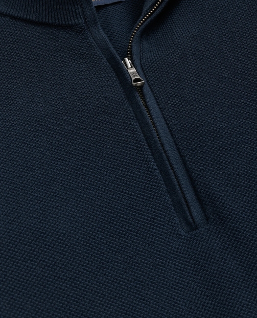 Supima Cotton Pique Half-Zip Sweater