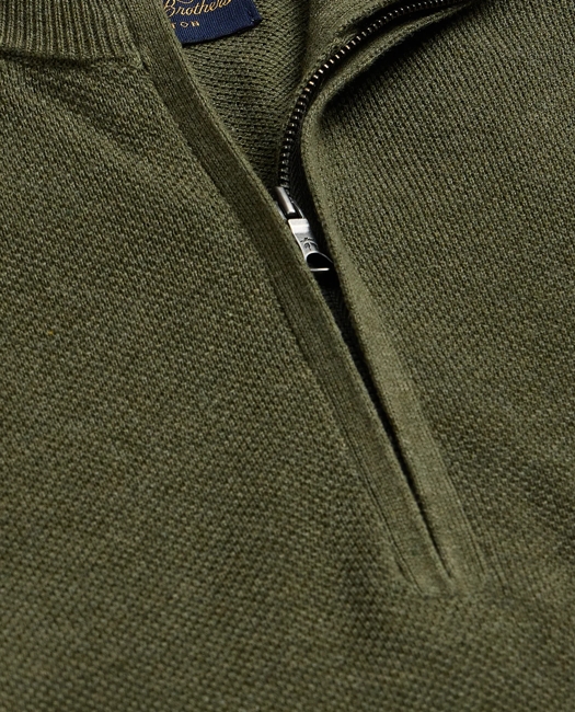 Supima Cotton Pique Quarter-Zip Sweater