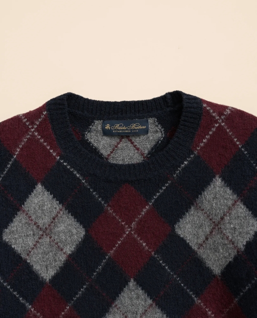 Brushed Wool Argyle Sweater