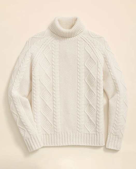 Merino Wool Archive Aran Turtleneck Sweater