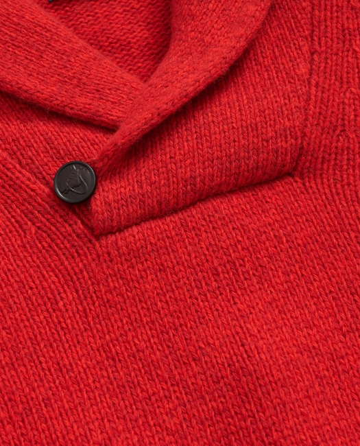 Merino Wool Polo Shawl Collar Sweater