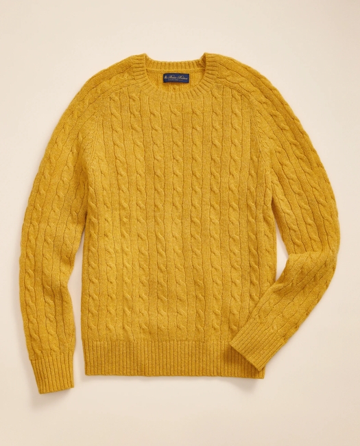 Shetland Wool Cable Knit Sweater