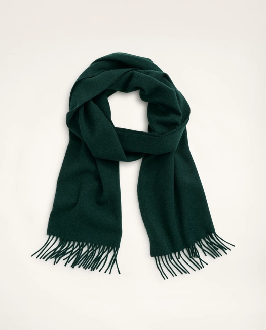 Cashmere Fringed Scarf - Dark Green