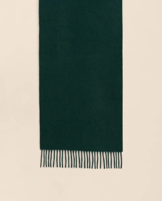Cashmere Fringed Scarf - Dark Green
