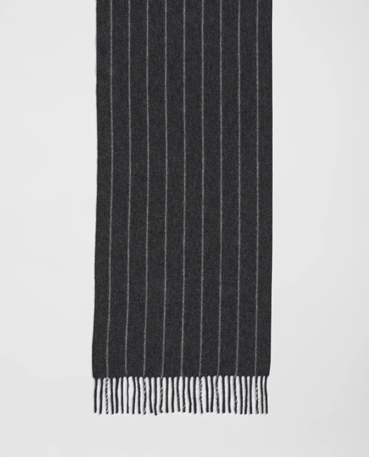 Cashmere Striped Fringe Scarf