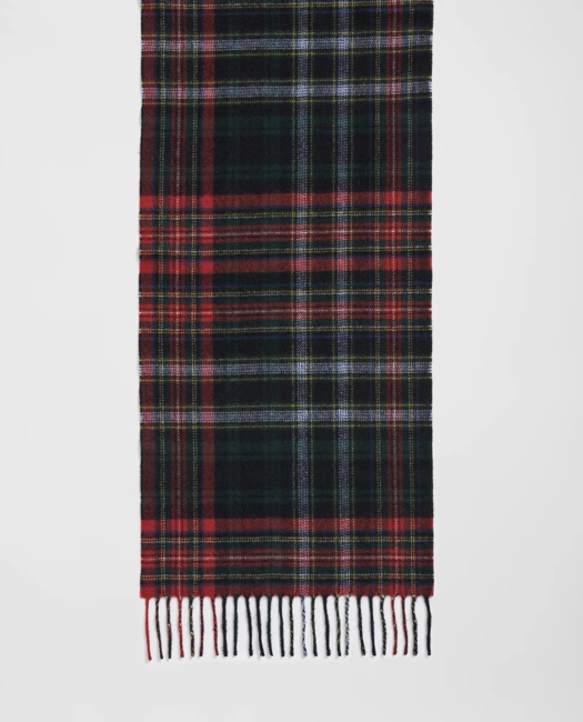 Cashmere Plaid Fringe Scarf