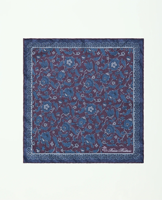 Silk Paisley Floral Pocket Square Tie