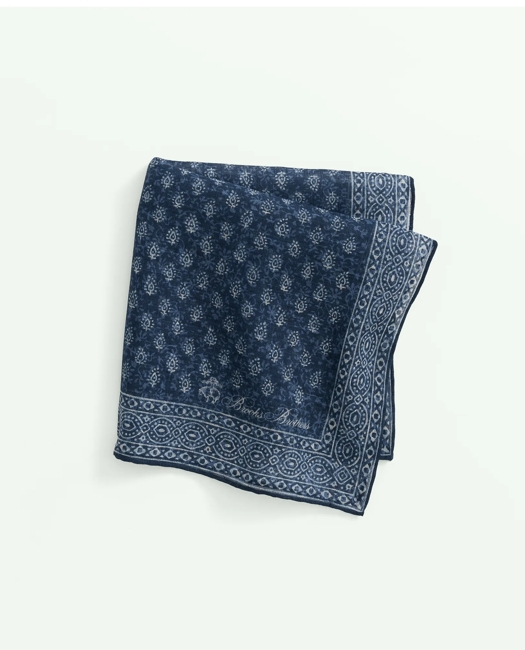 Batik Foulard Cotton-Linen Pocket Square Tie