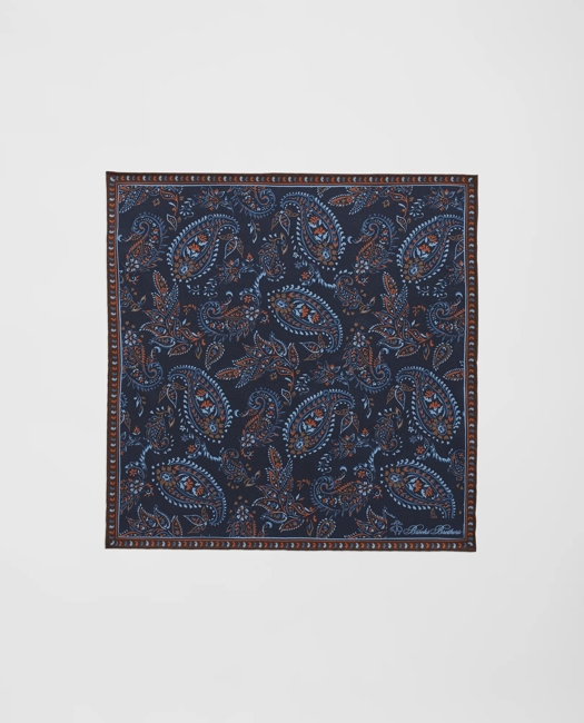 Large Paisley Silk Pocket Square Tie