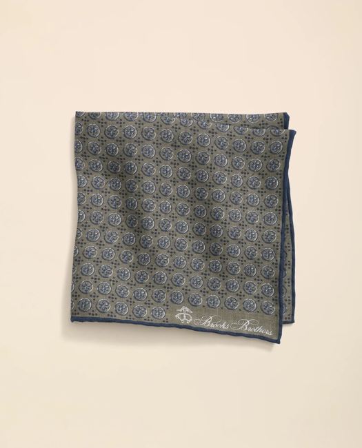 Linen Geometric Pocket Square Tie
