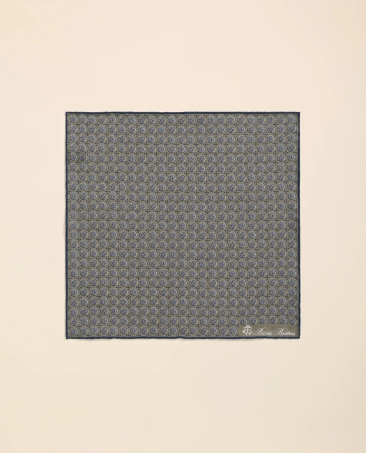 Linen Geometric Pocket Square Tie