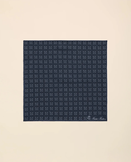 Linen Geometric Pocket Square Tie