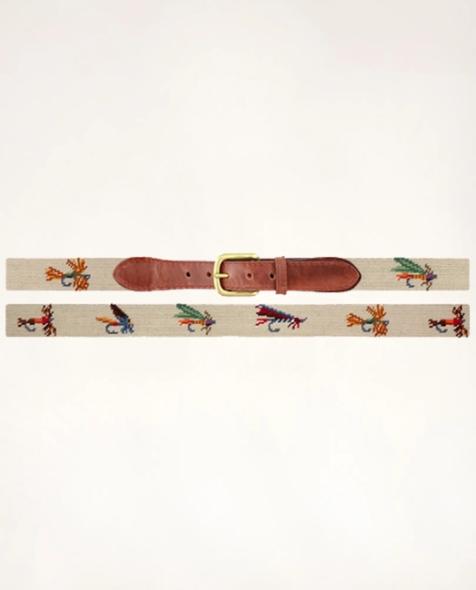 Smathers & Branson Leather Needlepoint Belt